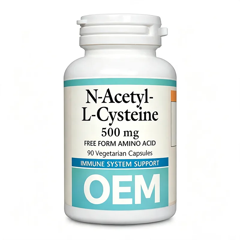 Private Label N Acetyl L Cysteine Capsule 500mg Per Serving Custom White Bottle Label Printing Bulk Supply