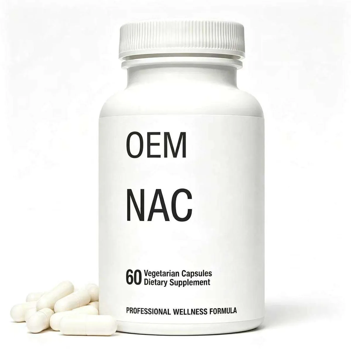 Private Label NAC N Acetylcysteine Capsule Custom Strength 60 Vegetarian Caps Bulk OEM ODM Service
