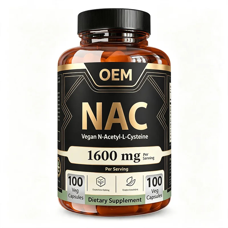 Private Label NAC Vegan Capsule 1600mg Per Serving 100 Veg Caps Bulk OEM ODM Service