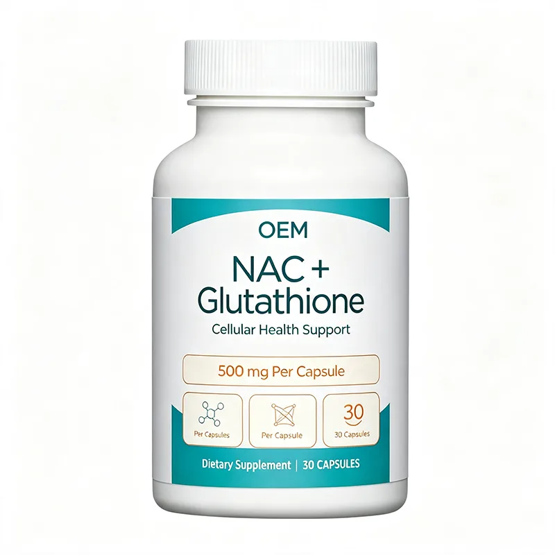 Private Label NAC Plus Glutathione Capsule 500mg Per Capsule 30 Caps Bulk OEM ODM Service