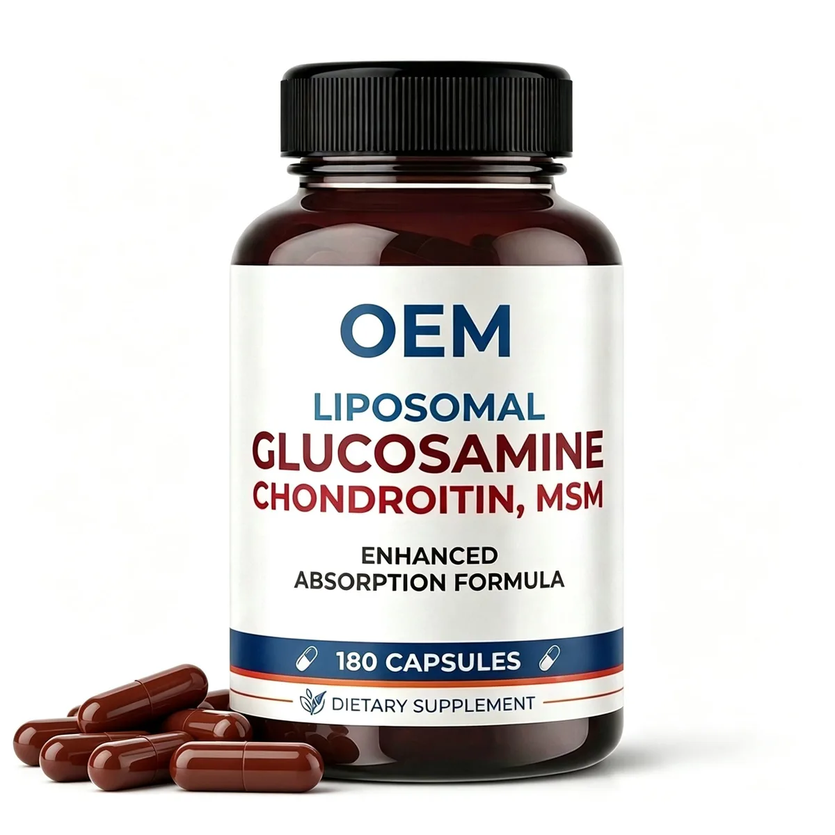Private Label Liposomal Glucosamine Chondroitin MSM Capsule 180 Caps Bulk OEM ODM Service