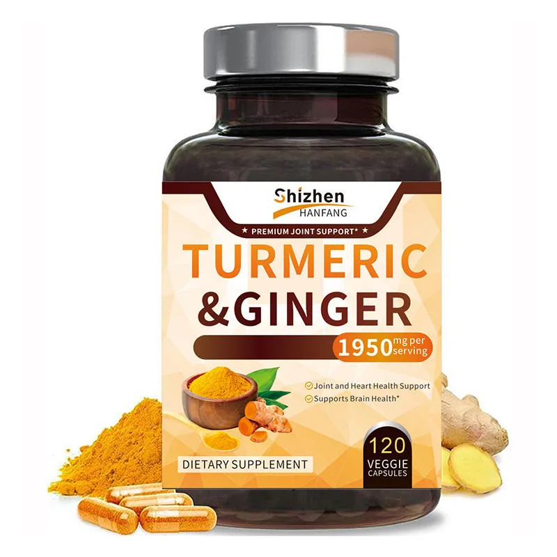 Private Labels Oem Odm Turmeric Ginger Capsules for Joint and Heart Health Support Brain Health Immunity Strength
