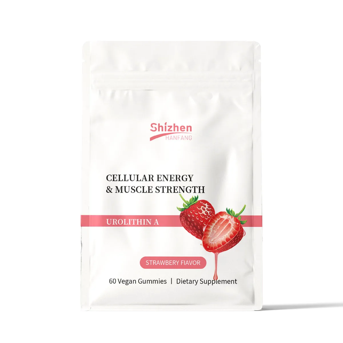 Customized Label Bio-rejuvenation Urea a Vegan Gummies 60-count Urolithin a Dietary Supplement Strawberry Flavor Sugar-free
