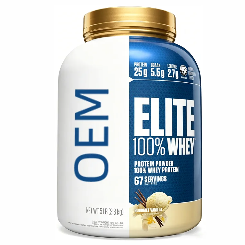 Elite 100% Whey Protein Powder 25g Protein 5.5g Leucine Fast Absorption Gluten Free 67 Servings 5LB