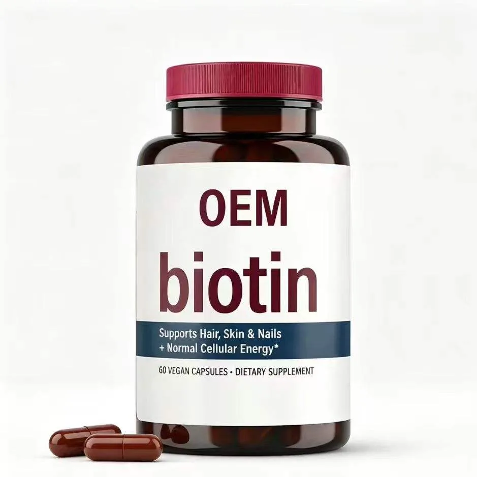 Biotin Capsules 60 Vegan Count OEM Supplement for Hair Skin Nails and Normal Cellular Energy Support