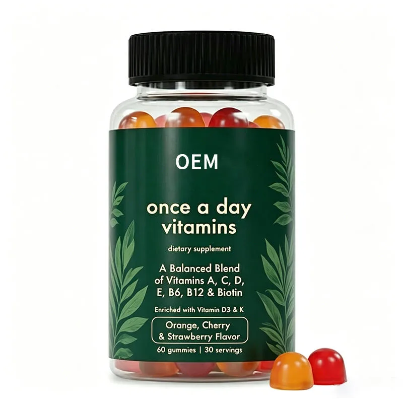 Once a Day Vitamins Dietary Supplement with a C D E B6 B12 Biotin D3 and K Orange Cherry Strawberry Flavor 60 Gummies