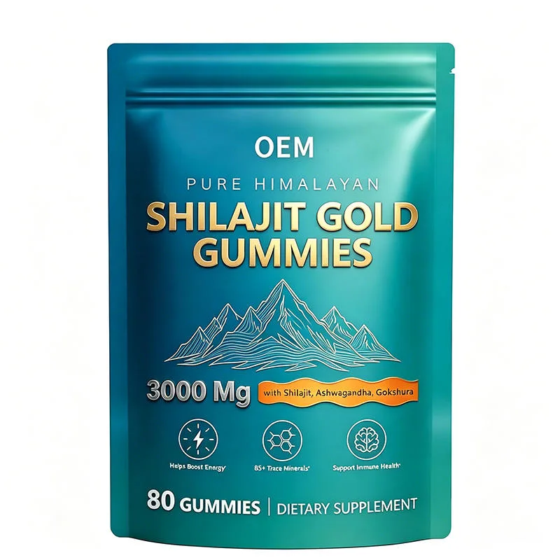 Pure Himalayan Shilajit Gold Gummies 3000 mg with Ashwagandha and Ginkgo 80 Gummies Dietary Supplement