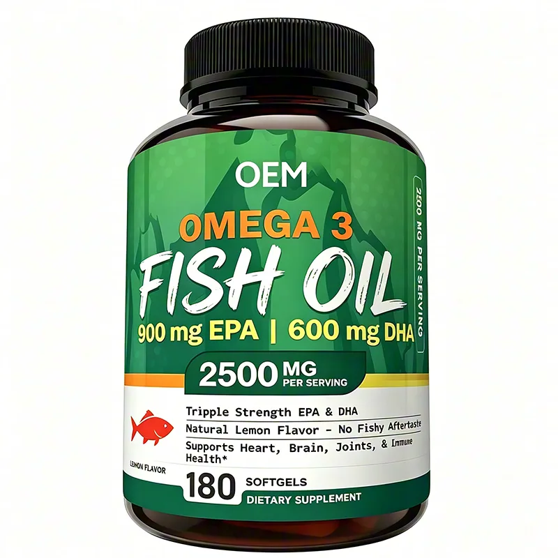 Fish Oil Omega 3 2500mg Per Serving EPA 900mg DHA 600mg 180 Capsules OEM Supplement