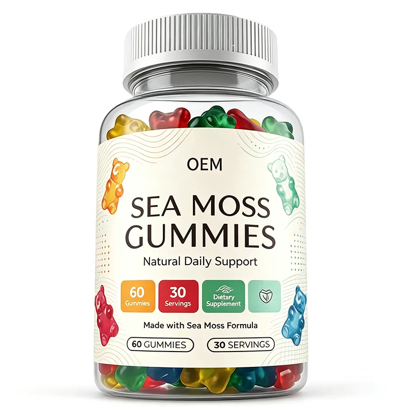 OEM Multi Color Sea Moss Gummies 60 Count 30 Servings Bear Shaped Mixed Flavor Sea Moss Formula Daily Chewable Natural Dietary