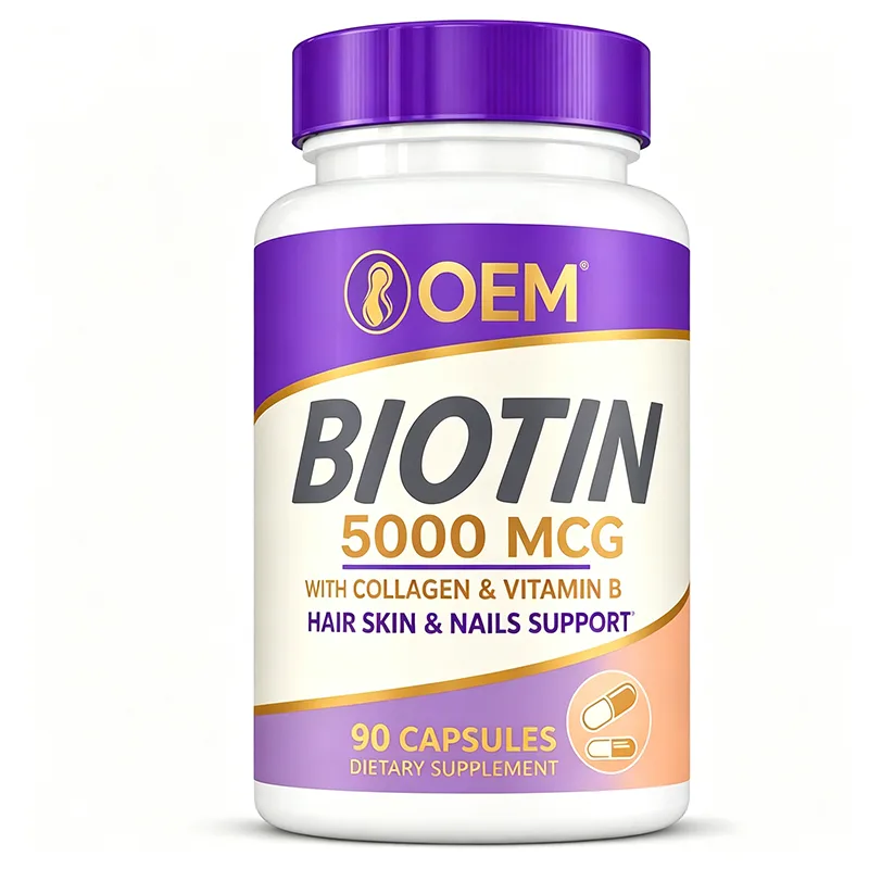 Biotin 5000mcg with Collagen Vitamin B Hair Skin Nails Support 90 Capsules Dietary Supplement