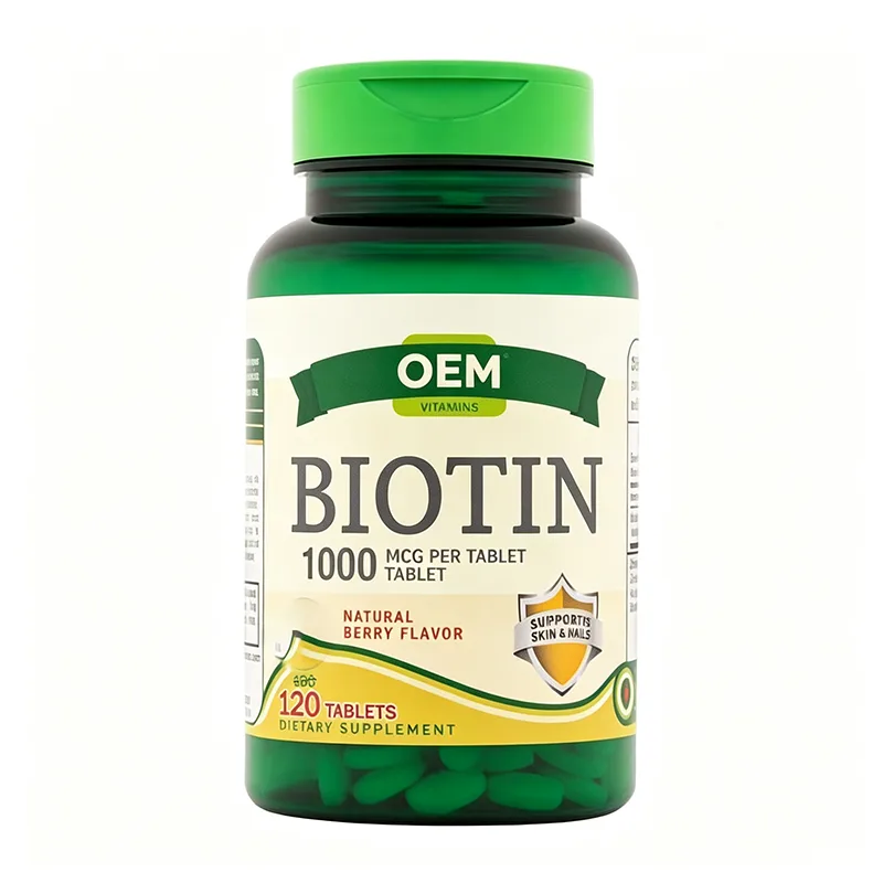 Biotin 1000mcg Natural Berry Flavor Supports Skin Nails 120 Tablets Dietary Supplement
