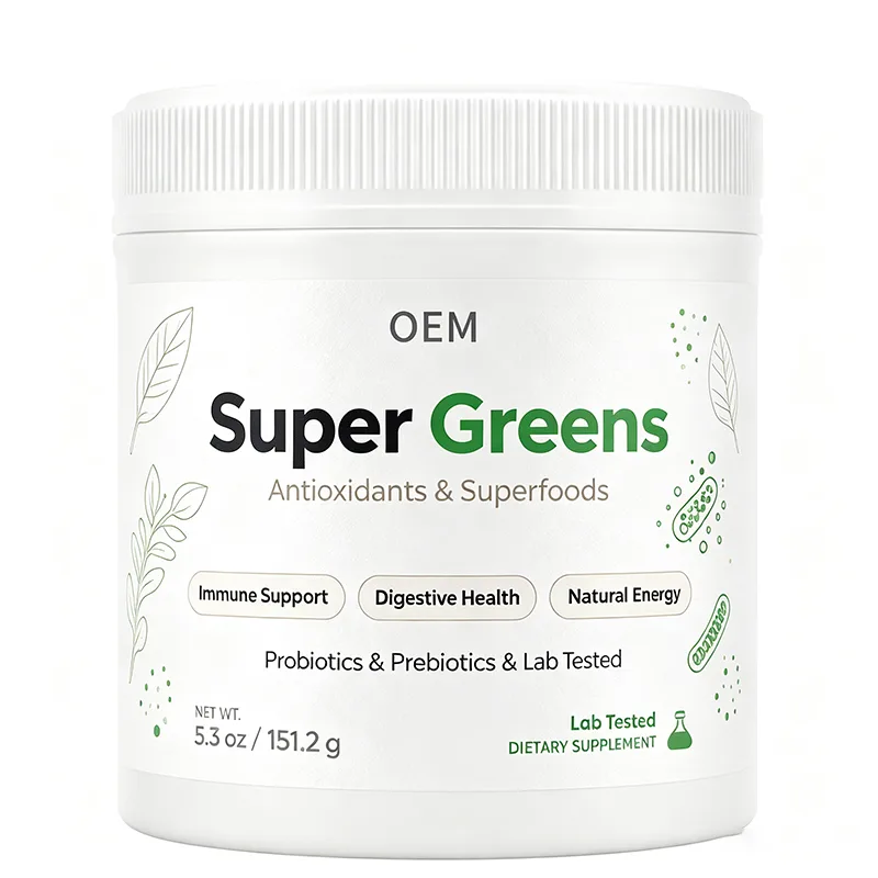 Super Greens Powder with Antioxidants Superfoods Probiotics 151.2g Net Wt Lab Tested OEM Supplement for Immune Digestive