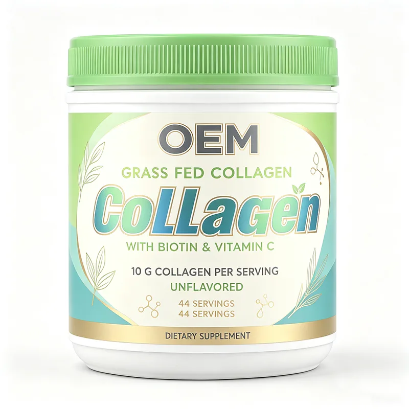 Grass Fed Collagen Powder with Biotin and Vitamin C 10g Collagen Per Serving Unflavored 44 Servings OEM Supplement
