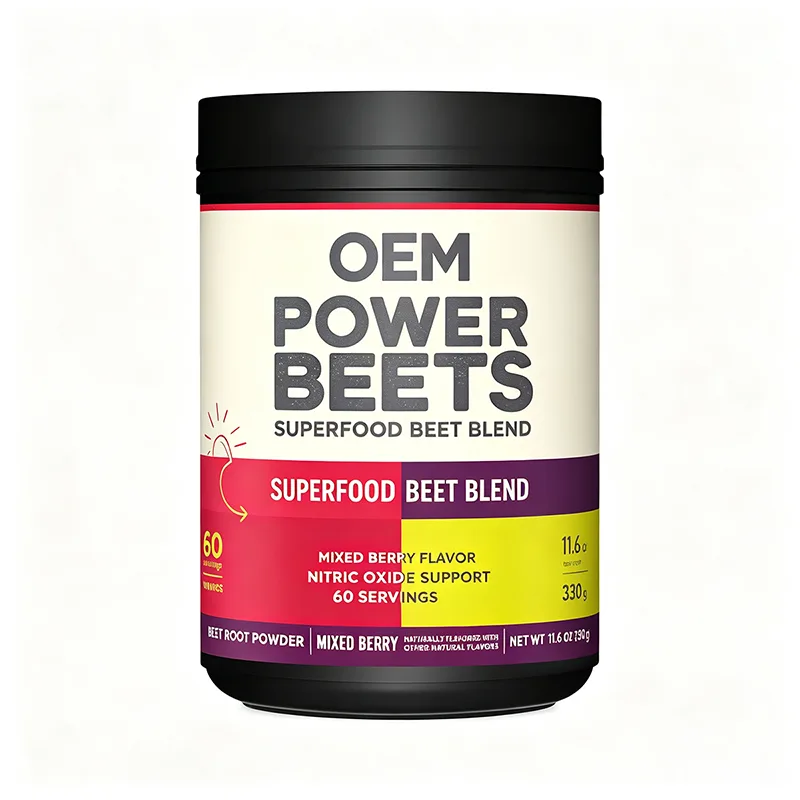 Power Beets Superfood Beet Blend Powder 60 Servings 60 Nutrients Mixed Berry Flavor 330g OEM Supplement for Nitric Oxide Support