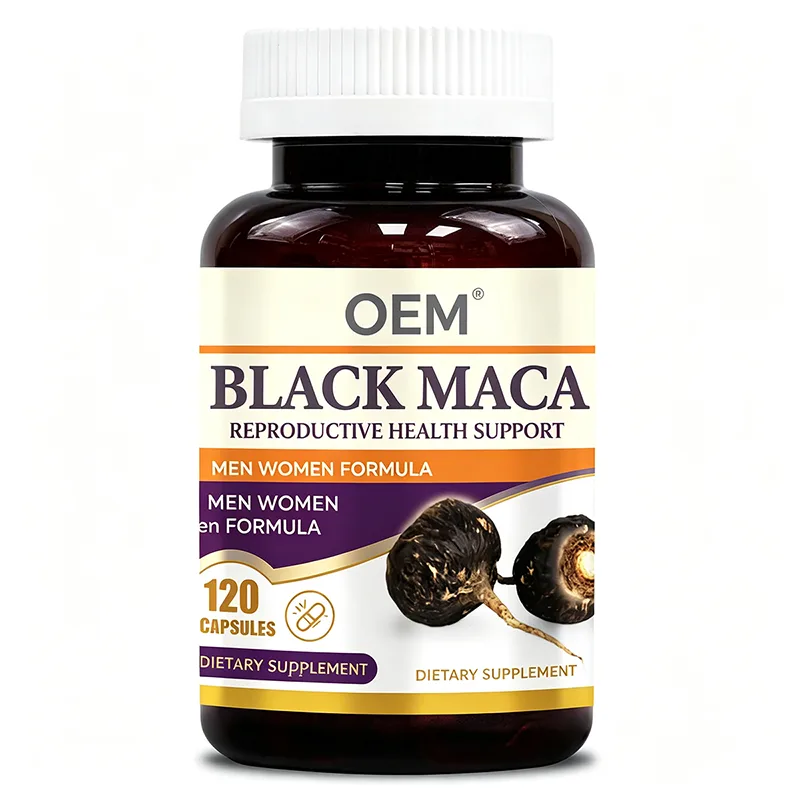 Black Maca Reproductive Health Support Formula for Men and Women 120 Capsules OEM Dietary Supplement