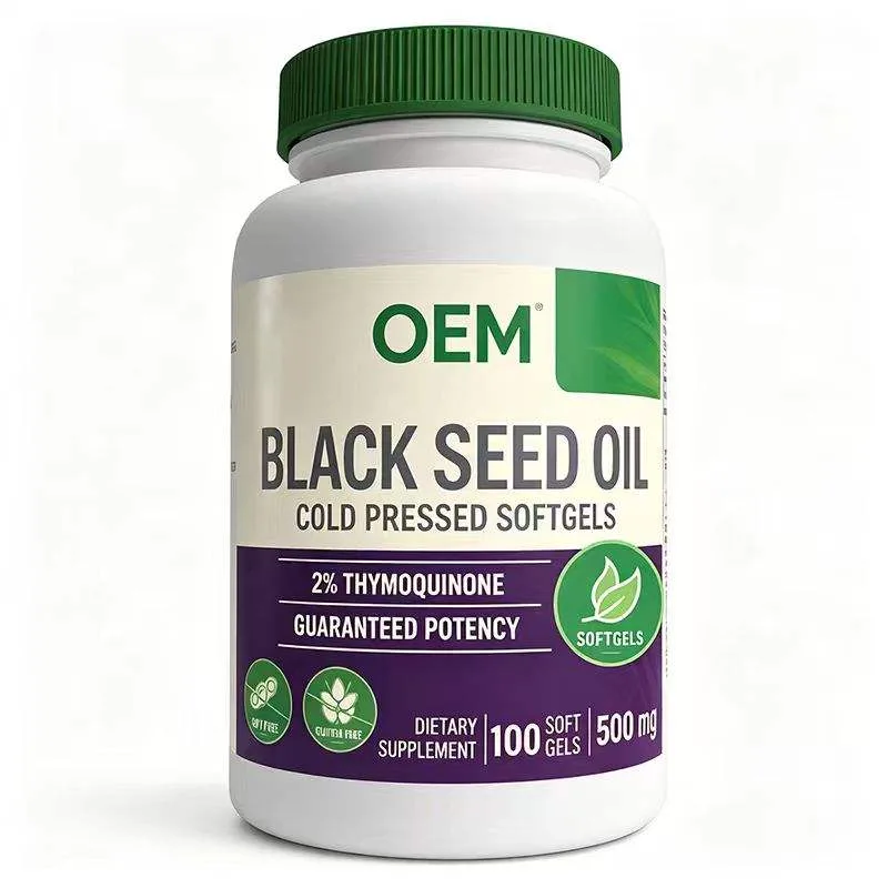 Black Seed Oil Cold Pressed Softgels 500mg 100 Count Guaranteed Potency 2 Percent Thymoquinone OEM Dietary Supplement