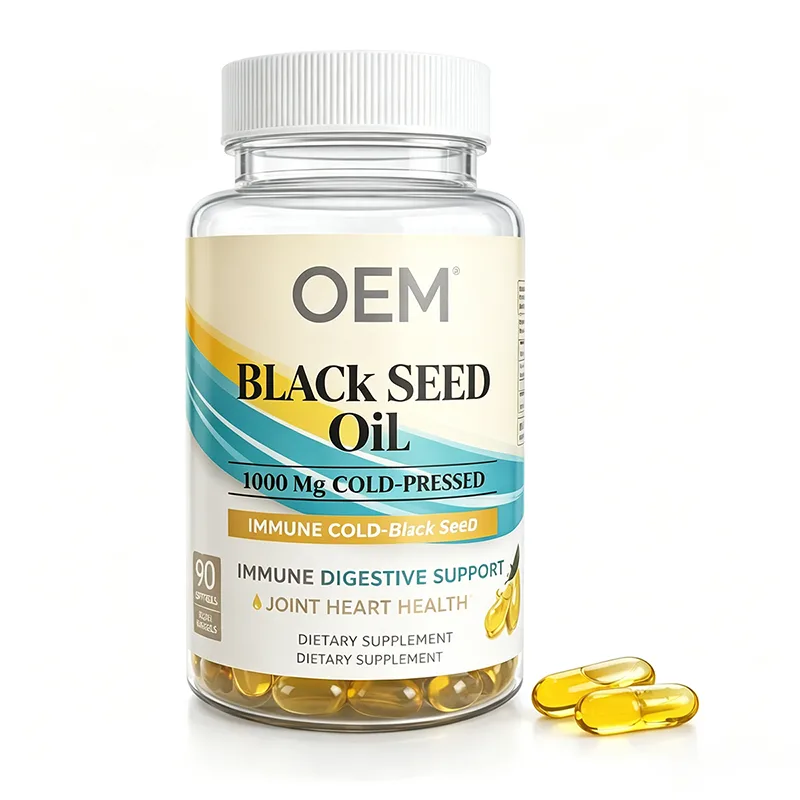 Black Seed Oil 1000mg Cold Pressed Capsules 90 Count OEM Supplement for Immune and Joint Heart Health Support