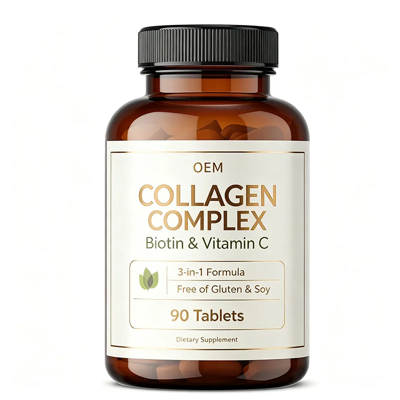 Collagen Complex 3 in 1 Formula with Biotin and Vitamin C 90 Tablets Gluten Free Soy Free OEM Dietary Supplement