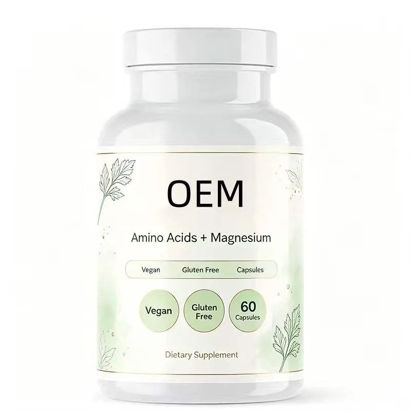 Amino Acids and Magnesium Capsules 60 Count Vegan Gluten Free OEM Dietary Supplement