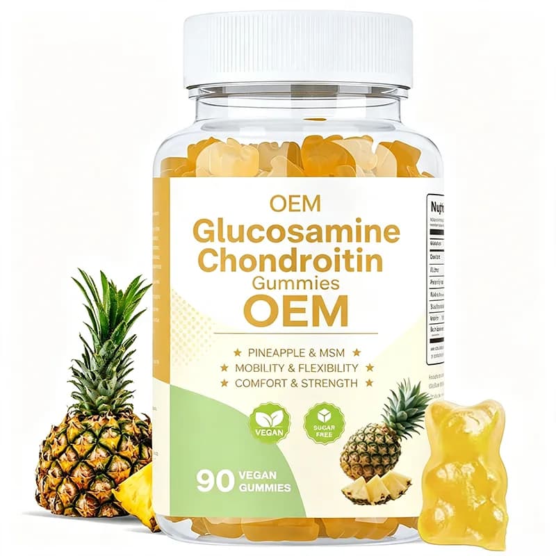 Glucosamine Chondroitin Gummies Sugar Free Vegan With Pineapple Vegan Gummies Dietary Supplement