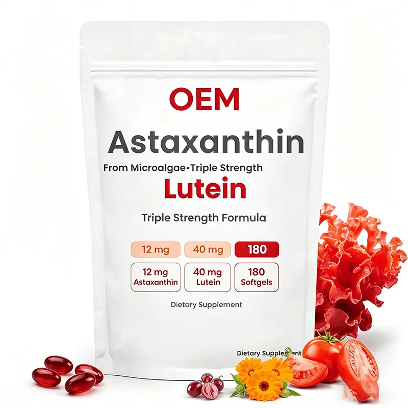 OEM Astaxanthin Lutein Softgels Triple Strength Formula 180 Counts Private Label Eye Health Supplement