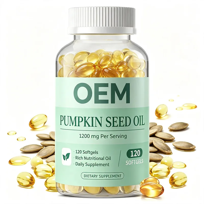 Pumpkin Seed Oil Softgels 1200mg Per Serving Rich Nutritional Oil 120 Count OEM Private Label Dietary Supplement