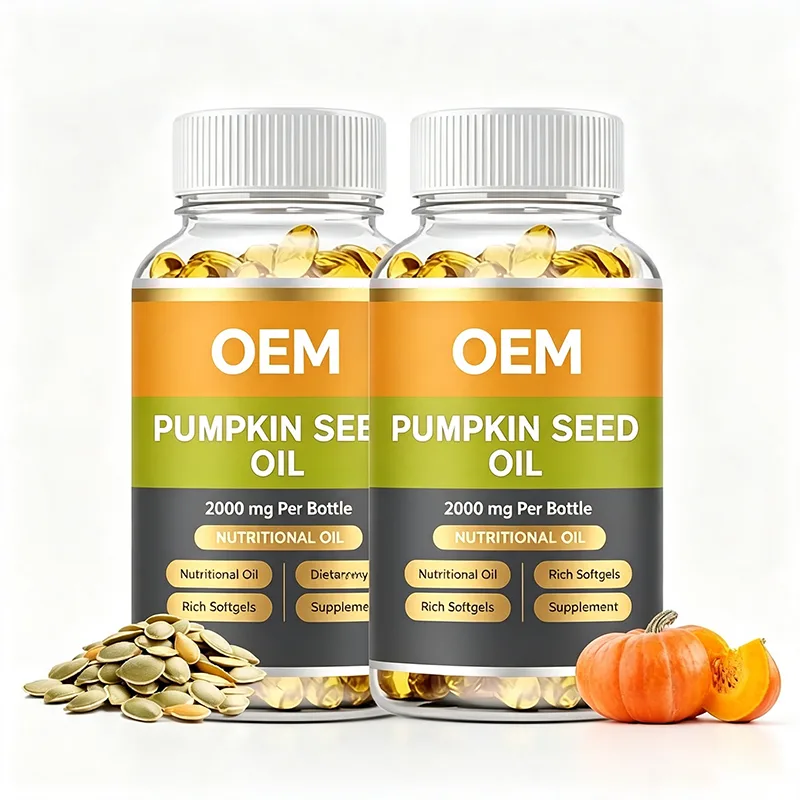 Pumpkin Seed Oil Softgels 2000mg Per Bottle Nutritional Oil Blend Rich Softgels OEM Private Label Dietary Supplement